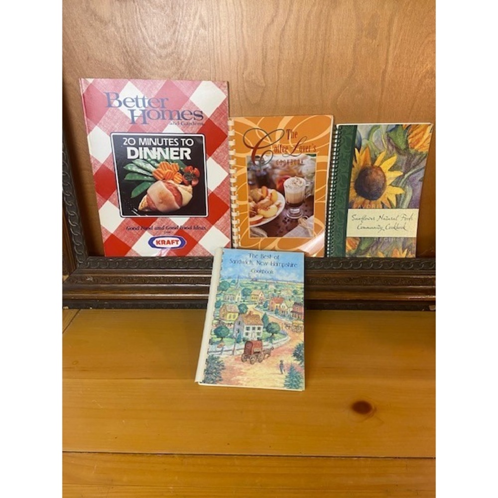 Vintage Cookbook Lot 4pc Better Homes Gardens Kraft Sandwich NH Community Coffee